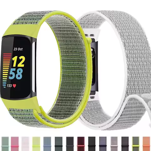 Nylon Breathable Strap for Fitbit Charge 6/5 Sports Bracelet Replacement Wristband for Fitbit Charge