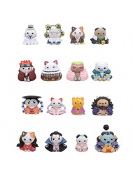 2 Estilos 8 Piezas/Pack Figuras de gato Cos de One Piece de 4 cm de altura, colección Kawaii de muñecos modelo para decoración de pasteles