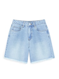 AIIZ (เอ ทู แซด) - AIIZ กางเกงยีนส์ผู้หญิงขาสั้น เอวสูง AIIZ Womens High Waist Shorts Denim