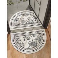 Nordic Entrance Door Silk Circle Floor Mat Light Luxury Household Door Entrance Anti-slip Foot Mat F