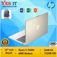 HP 15-fc0189AU Glod ( R5-7530U, 16GB, 512GB SSD, 15" Inch , W11,H24M+M365 )