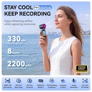 Fan Action Camera with Screen Handheld PTZ Pocket Camera Outdoor Shaking-proof PTZ Fan Camera