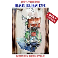 Wall Decoration VINTAGE Wall Decoration Abstract Wood Painting VESPA Living Room CAFE CAFE Decoratio