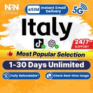 Italy eSIM Ultra 1-30Days 500MB-10GB 5G/4G Data Instant Email Delivery High Speed Travel Data Italy 