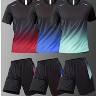 ชุดกีฬาชายชุด 6 ชิ้น, เสื้อยืดแขนสั้นระบายอากาศได้ดี, ชุดกีฬาบาสเก็ตบอล เหมาะสำหรับวิ่ง ปั่นจักรยาน 