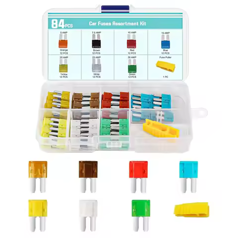 Micro Fuse Kit - 84 PCS Automotive Micro Fuse Assortment(5 7.5 10 15 20 25 30 AMP), Micro2 Replaceme