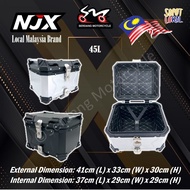 NJX Aluminium Top Box X Design Kotak Motosikal Peti Aluminum Box Motorcycle