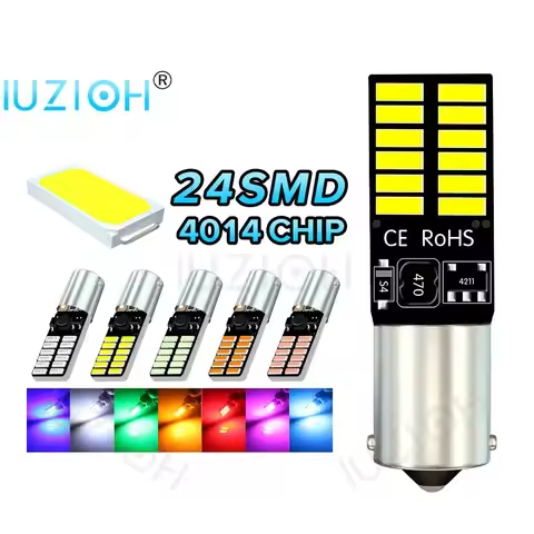 IUZIOH 2PCS Led T10 Bulb BAX9S BAY9S BA9S H6W H21W 194 WY5W 5W5 Interior W5W T4W Indicator Signal La