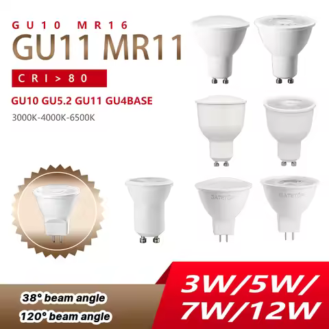 MR11 GU11 GU10 GU5.3 GU4 No Flicker LED Bulb Foco Light AC220-240V 3000k 6000k 3W 5W 7W 12W Lamps Eq