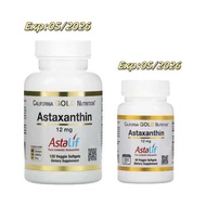 (ล็อตใหม่พร้อมส่ง)🎈 California Gold Nutrition Astaxanthin 12 mg 30/120เม็ด AstaLif Pure Icelandic a