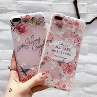 IPHONE 6 6S 6P 6SPlus 7 7P 8 8P floral rubber soft casing