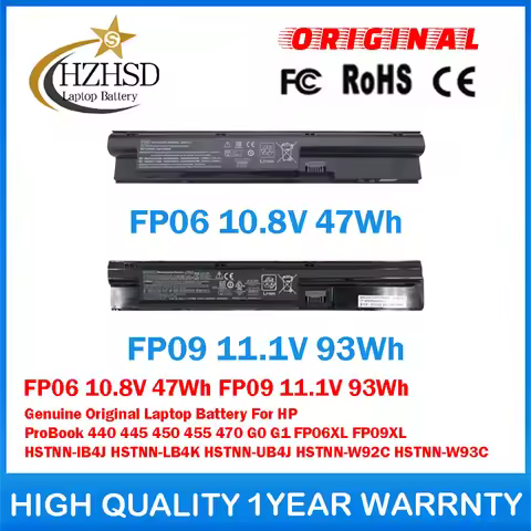 FP06 10.8V 47Wh FP09 11.1V 93Wh Genuine Original Laptop Battery For HPProBook 440 445 450 455 470 G0