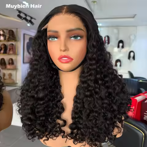 Super Double Drawn 5by5 Closure Burmese Curly Wig Human Hair Glueless 13x6 13x4 HD Lace Front Curly 
