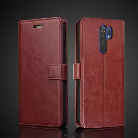 Card Holder Cover Case for Xiaomi Redmi 9 Redmi9 Pu Leather Flip Cover Retro Wallet Phone Case Redmi