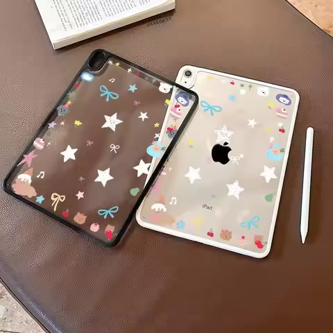 Korea ins Pink Star Y2K Bow Cover For iPad Pro 13 11th M5 M4 12.9 A16 10 8 7 9th 10th For Ipad Air 1