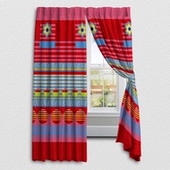 Cozzi Tropical Blossom French Pleated Window/Sliding Door Hook Curtain Ready Made Curtains [ 2 piece