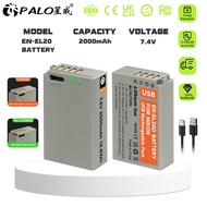 PALO EN-EL20 Battery(50*30*14)MM 7.4V 2000MAH for Camera S1 J1 J2 J3 V3 COOLPIX TYPE-C Charging