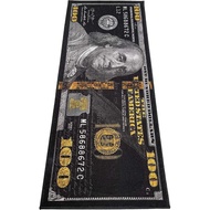 HUAHOO Black Money Rugs 100 Dollar Bill Cool Area Rug Door Mat Runner for Living Room Bedroom Indoor