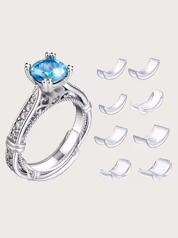8Pcs Invisible Clear Ring Size Adjuster for Loose Rings Ring Adjuster Ring Sizer Reducer Fit Any Rin