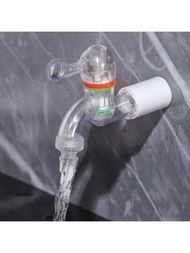 1 pieza Grifo de agua de plástico transparente, grifo anticolisión y resistente a heladas para el hogar, adecuado para la lavadora y el lavabo