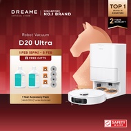 【NEW LAUNCH】Dreame D20 Ultra / L50 Ultra CE Robot Vacuum | 25,000Pa Suction Power | Extendable Side 