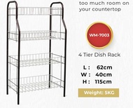 (Ready Stock)Indo S Dish Rack /4 Tingkat rak pinggan/Rak mangkuk dan cawan rak/Rak dapur/jimat/space