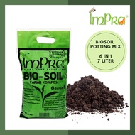 BioSoil 7L - Tanah Hitam Baja Campuran Organik Kompos Media Tanaman 6Dalam1 (Organic Potting Mix/Fer