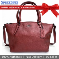 Coach Handbag With Gift Paper Bag Crossbody Bag Mini Kelsey Satchel Metallic Hot Pink Red # F29639