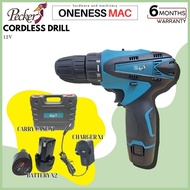 PECKER RECHARGEABLE 12V LI-ION BATTERY CODRLESS DRILL C/W 2 BATTERY SET