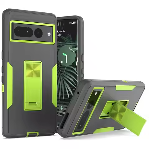 For Pixel 7A Phone Cover, With Kickstand Heavy Duty Shockproof Protective Bumper Case For Google Pix