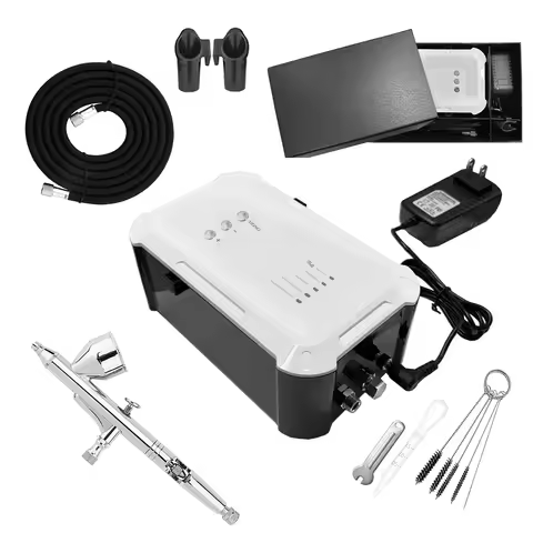 Airbrush Kit with Compressor - Dual Action Airbrush Set, 5 Adjustable PSI (25-55PSI), Dual Air Outle