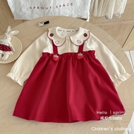 Seven Little Seven Girls Sweet Dress Autumn New Style Fashionable Baby Carrier Princess Dress One Ye