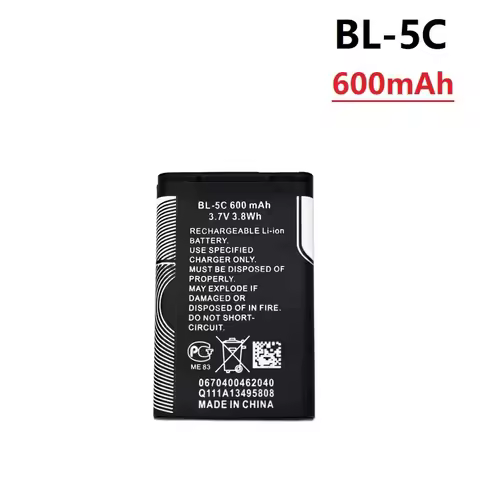 3.7V 800mAh Battery BL-5C BL5C BL 5C Rechargeable Batteries for Nokia 2112 2118 2255 2270 2280 2300 