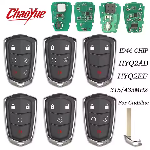 ChaoYue Car Remote Control Key For Cadillac Escalade SRX XTS ESV ATS CTS HYQ2AB 315MHz HYQ2EB 433MHz