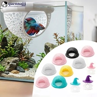 QUENNA 3 In 1 Aquarium Floating Betta Fish Hammock Hideout Shelter Resting Spot Witch Ghost Aquarium