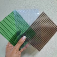 Tấm nhựa lấy sáng poly rỗng ruột 4mm các màu: trắng trong xanh lá xanh biển nâu trà. Nhận cắt theo k