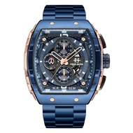 Evans Jayden 9554 Jam Tangan Chronograph Pria Rosegold Blue Stainless Steel