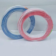 💥READY STOCK💥CABLE WIRE 2CORE PVC TWIN FLAT CABLE 23/0.14X2C PURE COPPER BLUE/WHITE AND RED/WHITE KA