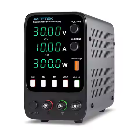 WANPTEK Adjustable DC Power Supply 30V 10A Laboratory Power Supply Highly Accurate 4-Digit LED Displ