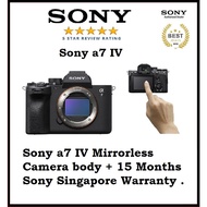 Sony a7 IV Mirrorless Camera body + 15 Months Sony Singapore Warranty + Free Gifts