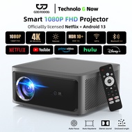 GOOJODOQ Netflix Authorized Genuine Projector 1080P FHD Realistic Image 700 ANSI lumens Brightness
