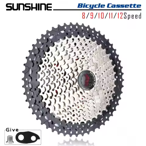 SUNSHINE Silver Bicycle Freewheel MTB Bike Cassette K7 8/9/10/11/12 Speed HG Structure Specification