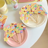 Bow, star, smiling face, birthday cake decoration, children's dessert table plugin, cute accessories