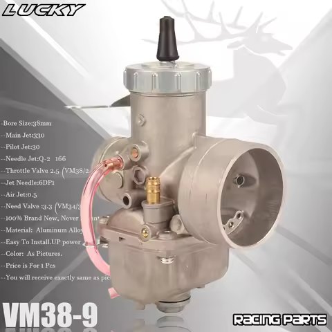 Motorcycle Carburetor For Mikuni VM38 38mm VM38-9 VM Series Round Slide Carburetor Accessories 2 Str