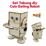 Project RBT Tahun 6 Tabung Robot | DIY Tabung Elektrik Automatik | MyKid Coin Eating STEM Robot Kit