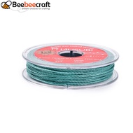 1roll 2-Ply Round Waxed Thread Cords Import From Japan Medium Turquoise 0.5mm 21.87 Yards(20m)/Roll