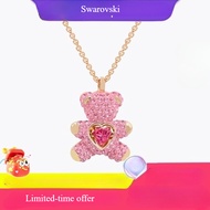 ร้อนขายกลาง Swarovski แท้สีชมพูหมีเท็ดดี้สร้อยคอผู้หญิงจี้ Hot selling Swarovski/genuine pink teddy