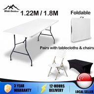 Folding Table Foldable 1.22/1.52/1.8m HDPE Heavy Duty Multipurpose Portable Table For Event/Desk/Cat