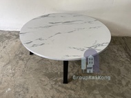 โต๊ะญี่ปุ่น โต๊ะพับอเนกประสงค์ หน้ากลม ขนาด 75x75 ซม. มี 3 ลาย หินดำ หินขาว ไม้บีช. GK99