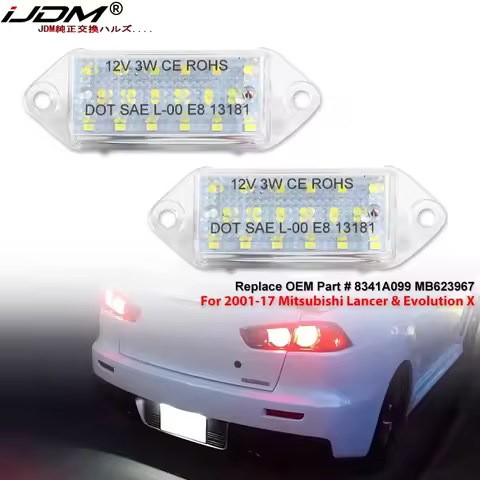 iJDM OEM-Fit 3W Xenon White LED License Plate Light Assembly For Mitsubishi Lancer & Evolution X, 83